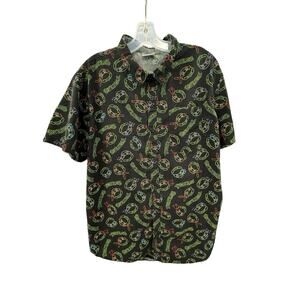 Nickeloden Teenage Mutant Ninja Turtle Button Up Short Sleeve Shirt Vintage
